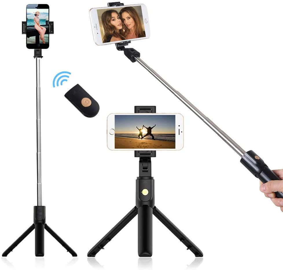 Trépied Selfie stick avec commande Bluetooth