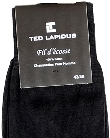 Ted Lapidus Chaussettes en Fil d'Ecosse Noir - Variété de coloris unis au choix – Image 3