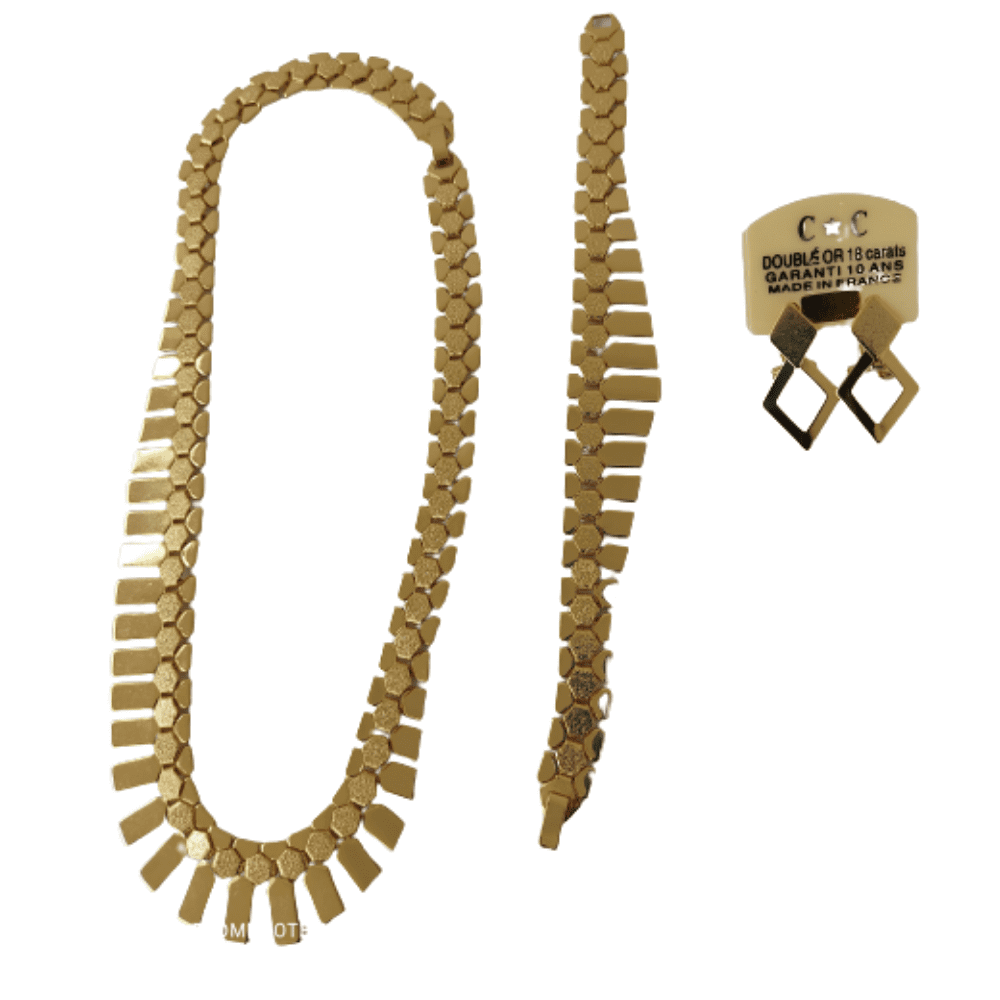 Collier femme assorti de boucles d'oreilles