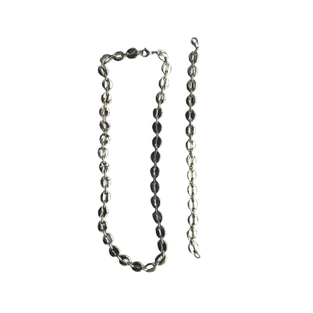 Collier femme assorti de boucles d’oreilles Plaqué or modèle 12