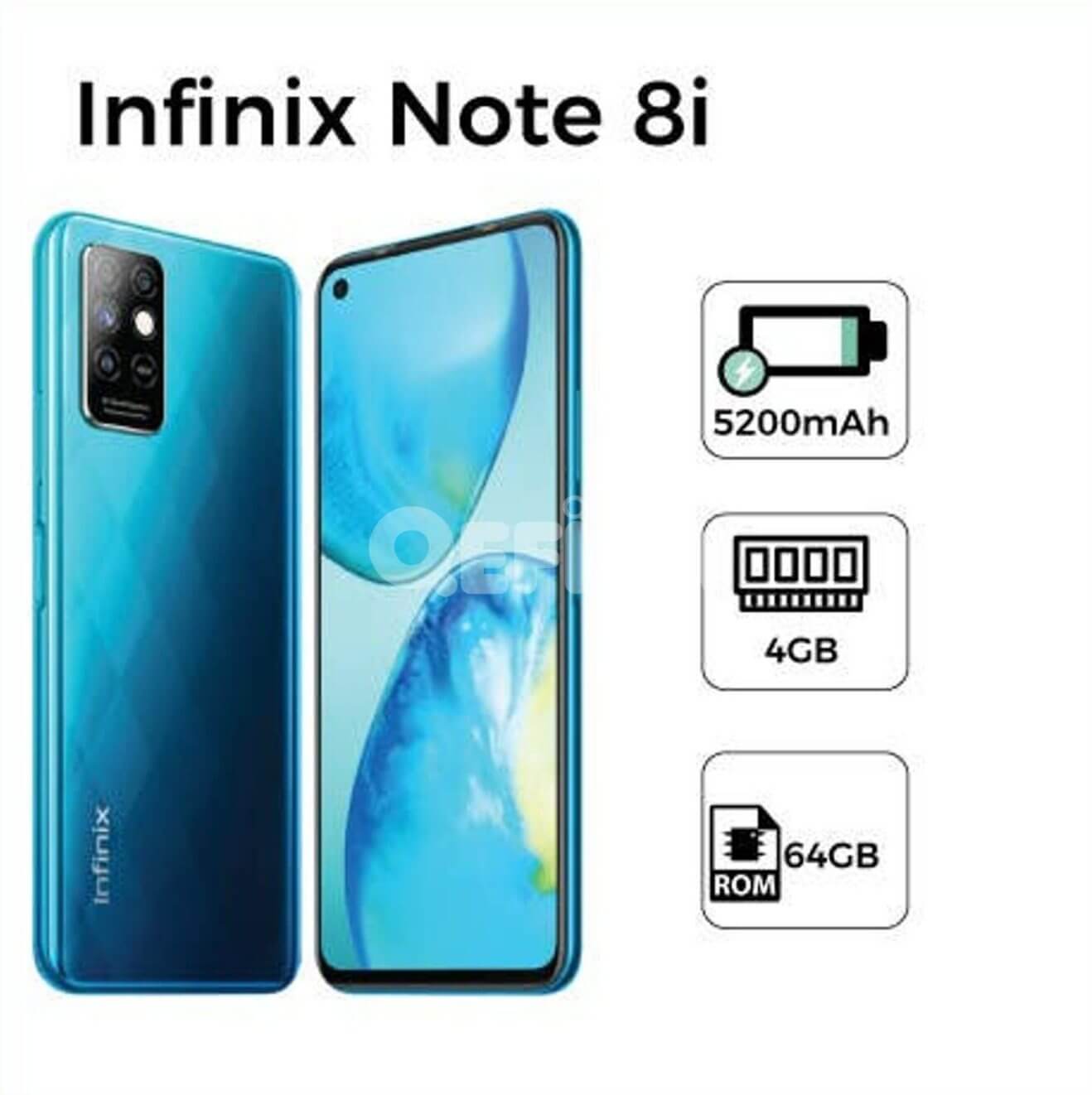 Infinix Note 8i - 64GB + 4GB - 64MP+16MP - 6,96Pouces - 5200Mah - 12Mois Garantie