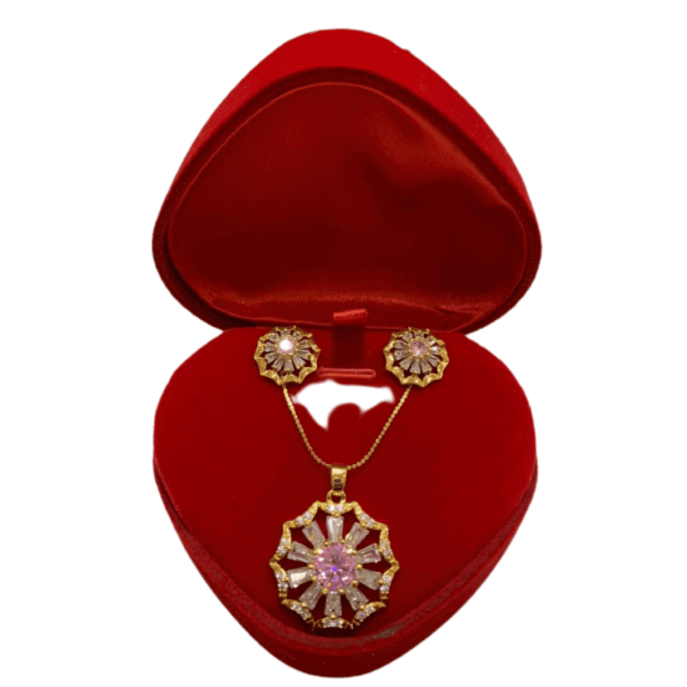 Ensemble Collier + boucles d’oreilles plaqué or