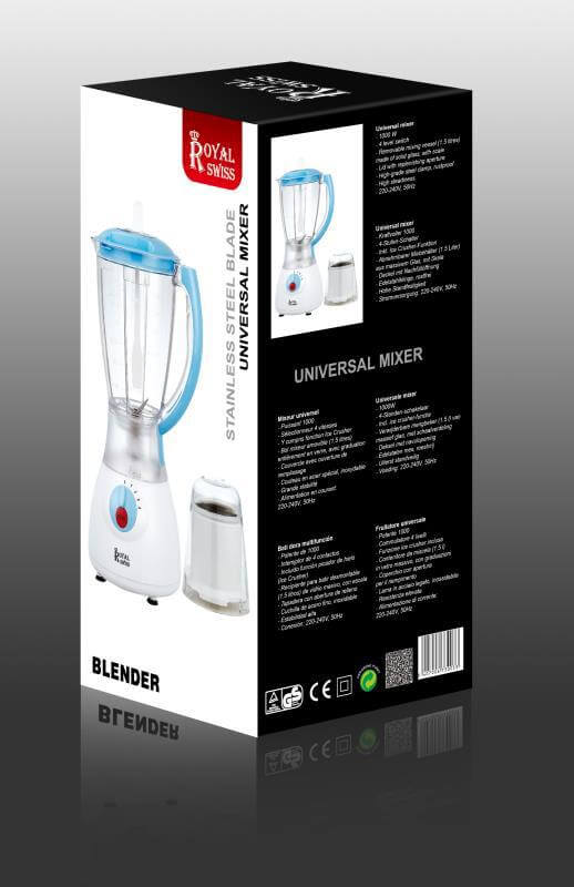 Mixeur Blender Royal Swiss 1.5L - bol plastique - 1030W – Image 2