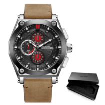 Montre MEGIR à Quartz M2098 - Bracelet Cuir Marron - garantie 6 mois