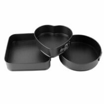 Moules à Gâteaux en Inox - Carré - Rond - Cœur - 3 pièces