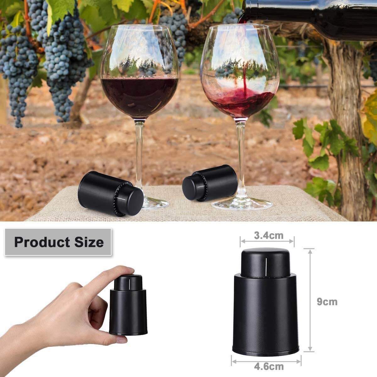 Bouchon Bouteille Vin, les Bouchons de Champagne Sous Vide, avec Marqueur de Date – Image 3