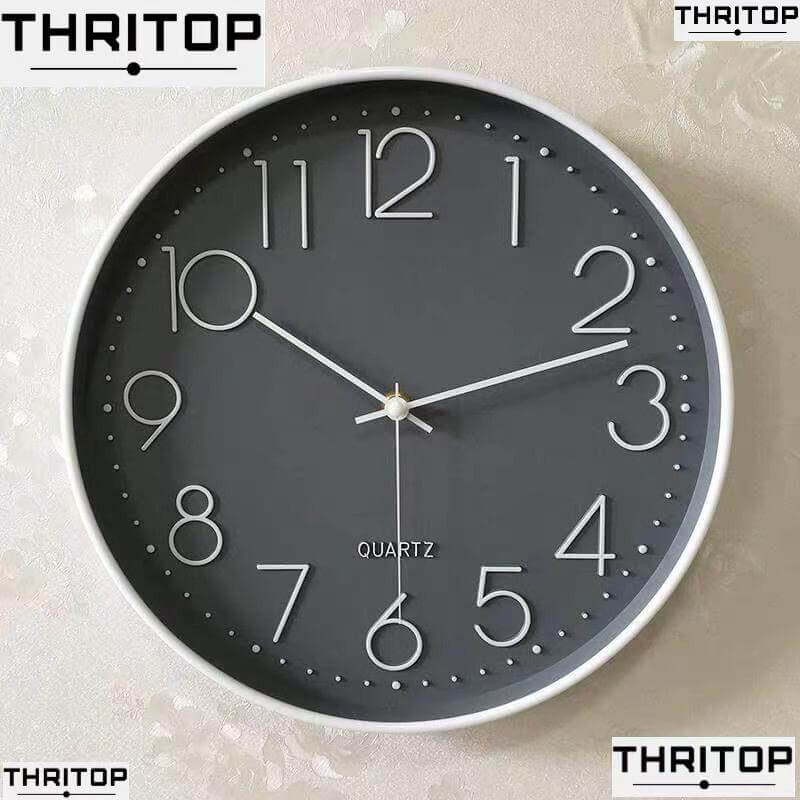 Horloge Murale Thritop - fond gris