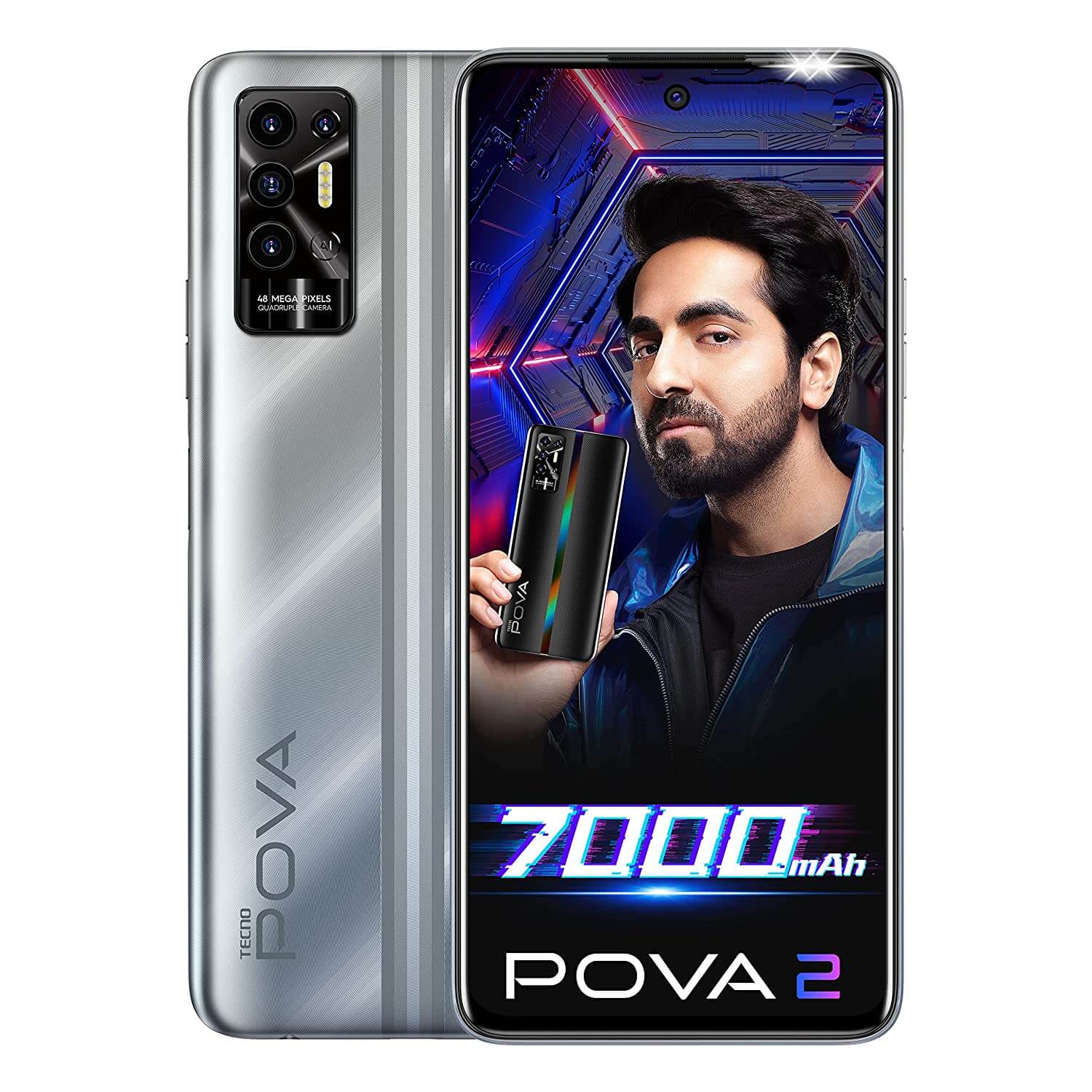 Tecno POVA 2 - 7000Mah - 6.9" - 128Go/6Go de RAM - 48MP Quad Rear Camera - 3 Mois de Garantie – Image 2