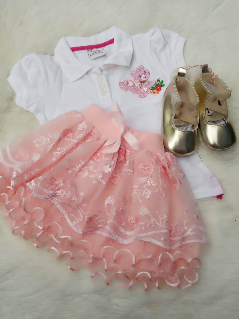 Ensemble Petite Fille - Jupe- Haut - Ballerine - 1 à 2 ans