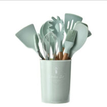 Set de louche en Silicone - Poignées en Bois - 11 pièces