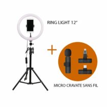 PACK Ring Light LED 12" + Micrco Cravate Sans Fil K8