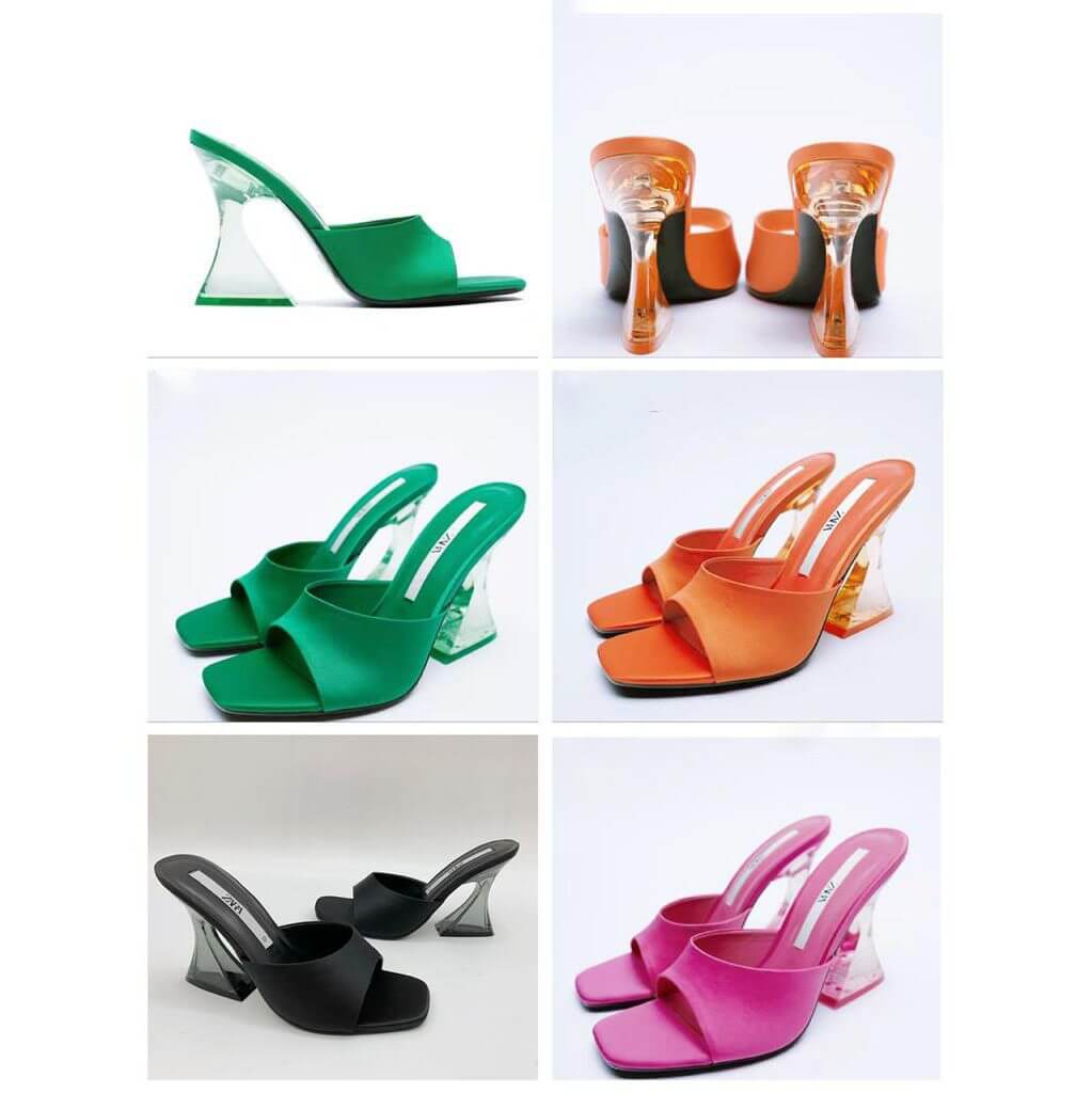 mule à talon transparente