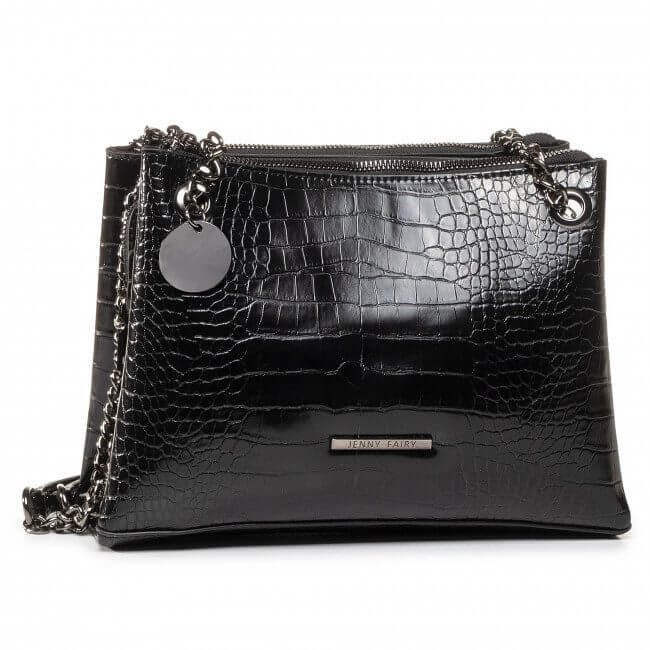 Petit sac à main - Croco - Jenny fairy - Noir - Femme - MDN