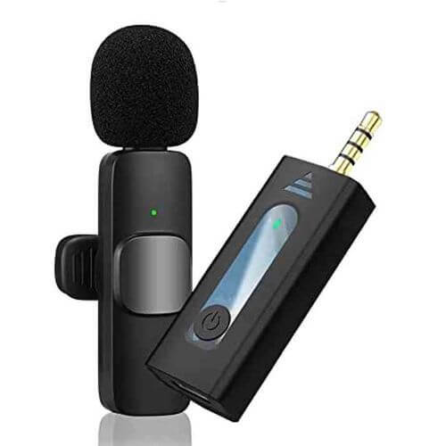 Double Microphone Cravate Sans fil K35 avec connecteur Jack 3.5mm - 80 mAh - Type-C - Garantie: 1 Mois – Image 2