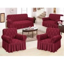 CkF- 1993 Housse extensible pour canapé et fauteuil - Motif à rayures unies - Rouge