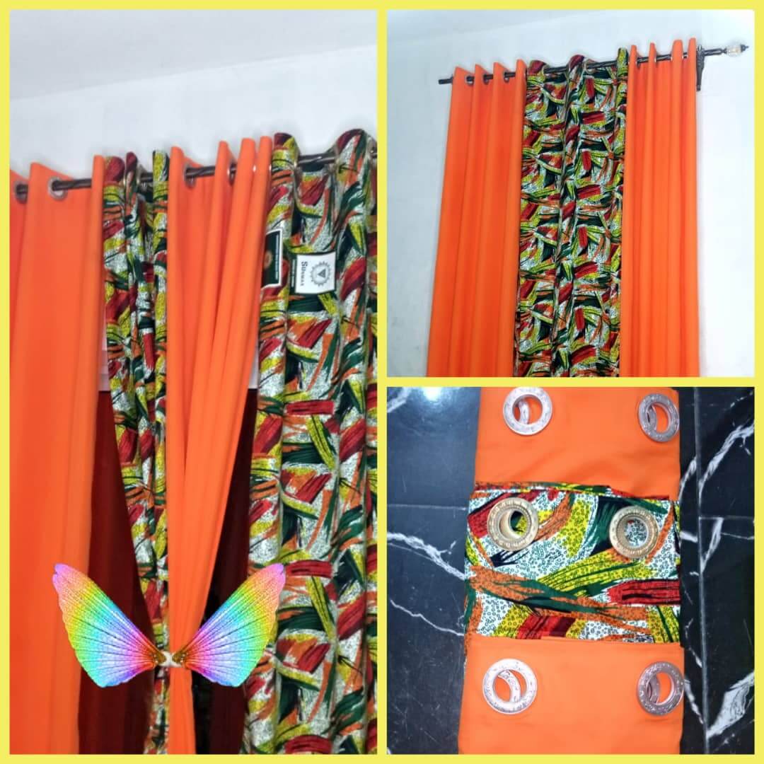 Rideaux Décoratifs - Ensemble 4 pièces - 2 Tissus Lourds + 2 Voilages Afritude