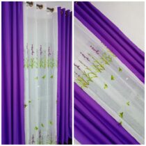Rideaux Décoratifs - Ensemble 3 pièces - 2 Tissus Lourds + 1 Voilage