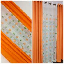 Rideaux Décoratifs - Ensemble 3 pièces - 2 Tissus Lourds + 1 Voilage