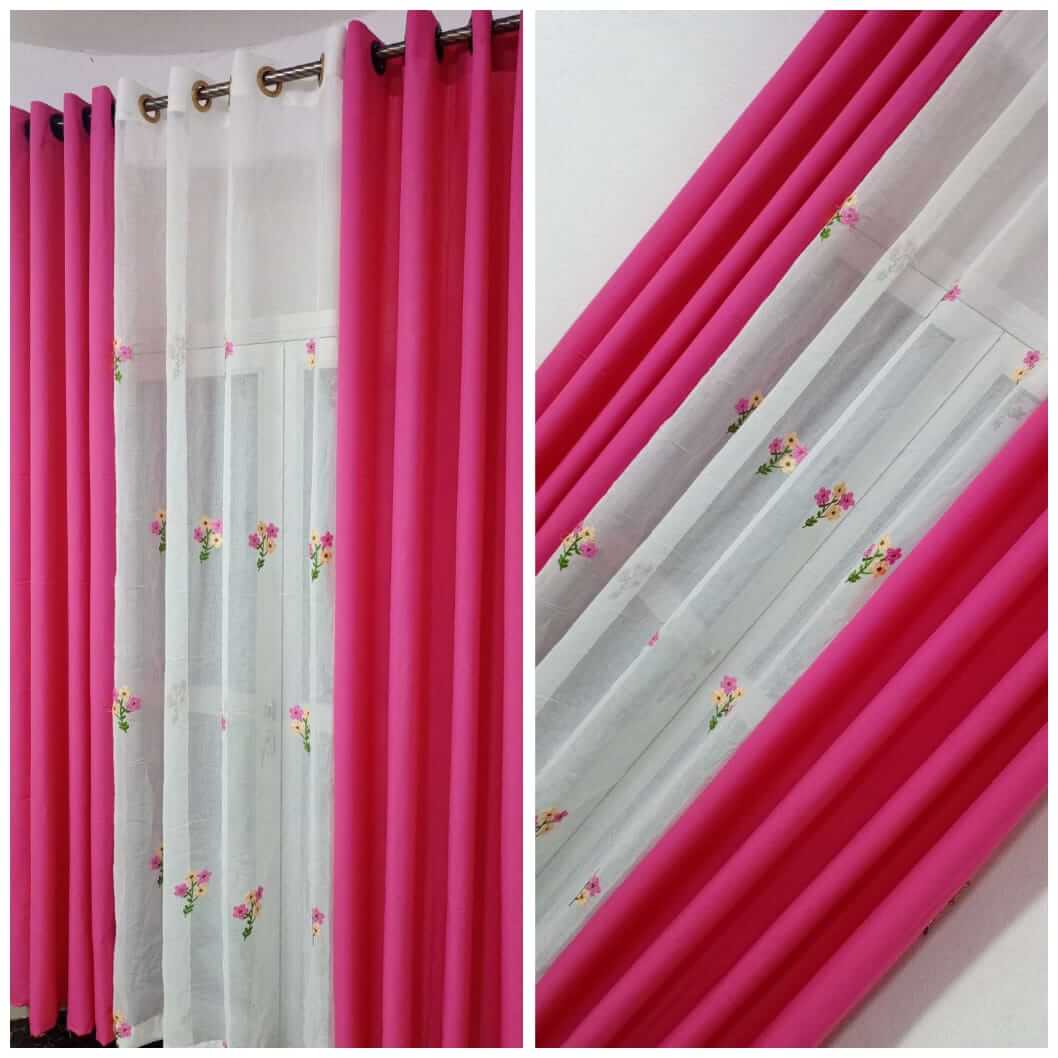 Rideaux Décoratifs - Ensemble 3 pièces - 2 Tissus Lourds + 1 Voilage