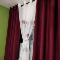 Rideaux Décoratifs - Ensemble 3 pièces - 2Tissus Lourds + 1 Voilage