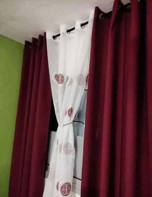Rideaux Décoratifs - Ensemble 3 pièces - 2Tissus Lourds + 1 Voilage