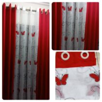 Rideaux Décoratifs - Ensemble 3 pièces - 2 Tissus Lourds + 1 Voilage