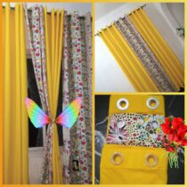 Rideaux Décoratifs - Ensemble 4 pièces - 2 Tissus semi Lourds + 2 Voilages Afritude