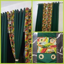 Rideaux Décoratifs Ensemble 4 pièces - 2 Tissus semi Lourds + 2 Voilages Afritude