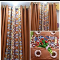 Rideaux Décoratifs - Ensemble 3 pièces - 2 Tissus semi Lourds + 1 Voilage Afritude