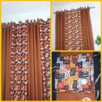 Rideaux Décoratifs - Ensemble 4 pièces - 2 Tissus semi Lourds + 2 Voilages Afritude