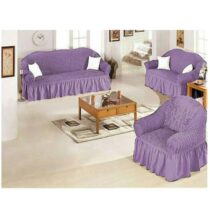 CkF- 1993 Housse extensible pour canapé et fauteuil - Motif à rayures unies - Violet