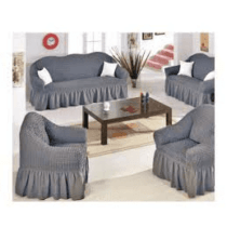 CkF- 1993 Housse extensible pour canapé et fauteuil - Motif à rayures unies - Gris claire