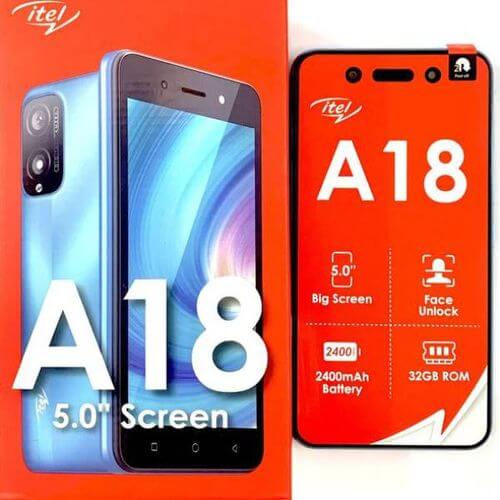 Itel A18 32/1Go RAM - 6.6" - 2MP - Dual SIM - 2400 mAh - 12 mois de garantie