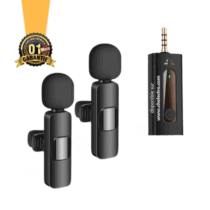 Double Microphone Cravate Sans fil K35 avec connecteur Jack 3.5mm - 80 mAh - Type-C - Garantie: 1 Mois