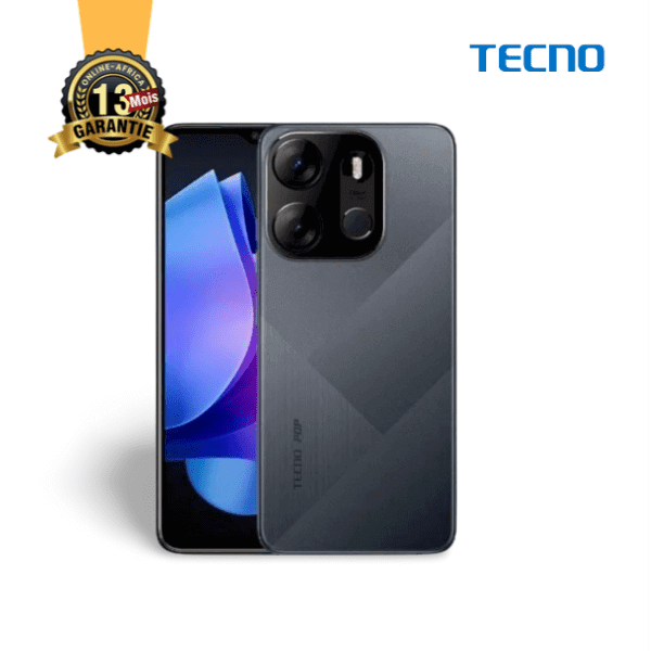 Tecno Pop 7 (BF6) - 64+2Go - 6.5" - 4G - 13MP/5MP- 5000 mAh - Garantie 13 Mois