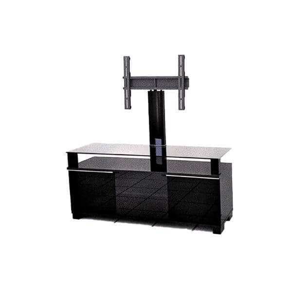 Meuble TV DELTA -Jusqu'à 50" - MOONSTAR PC2 -3241-130-S - Verre/Fer