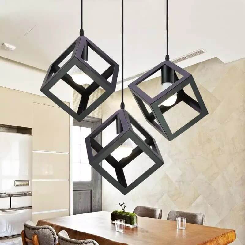 Suspension Luminaire à 3 Lampes Design 3D - Lampe de Plafond