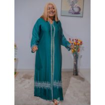 Robe Femme Abaya - longues manches avec imprimé