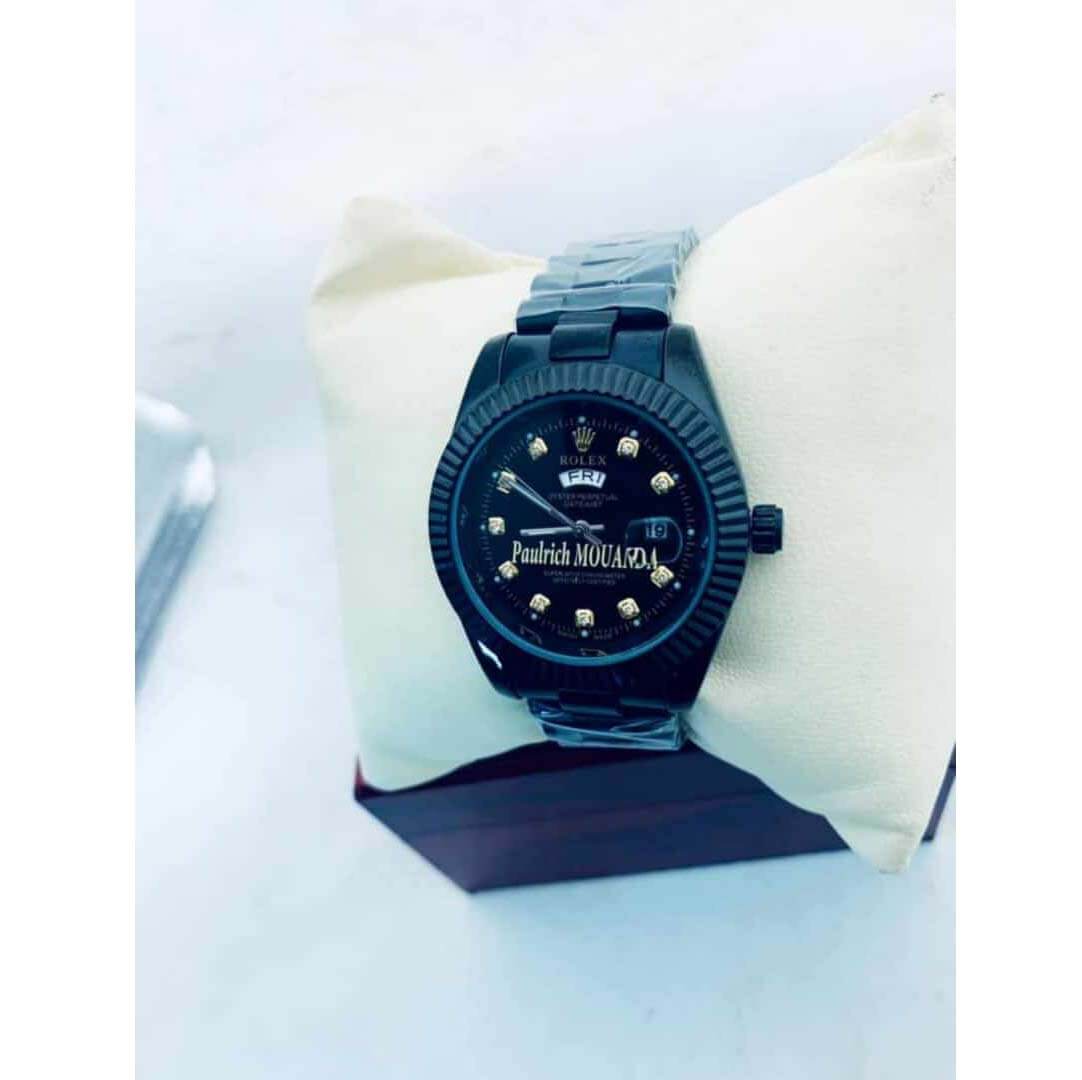 Montre Rolex Personnalisée - Argent Noir