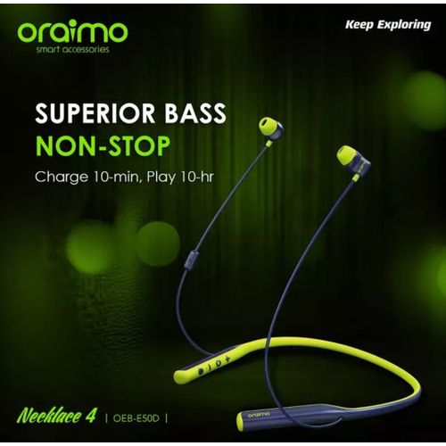 Ecouteurs Bluetooth Oraimo Necklace 4 OEB-E50D – 350mAh – 50h d’Autonomie – Réduction De Bruit ENC - Garantie: 13 mois – Image 2