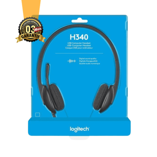 Casque filaire Logitech stéréo H340 - Micro antiparasite - H340-E - Garantie: 3 Mois