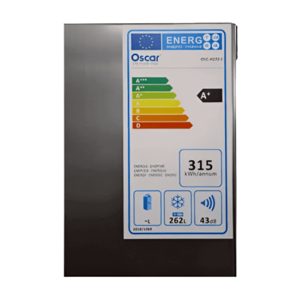 Congelateur Vertical Oscar Lux - OSC-H272 - NOFROST - 262 litres - Gris - Garantie 6 mois – Image 3