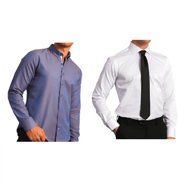 Pack Chemise A Cravate Slim Fit - Tudors - 2 Pieces - Taille XXL - 55% Coton - Blanc / Gris Nuit