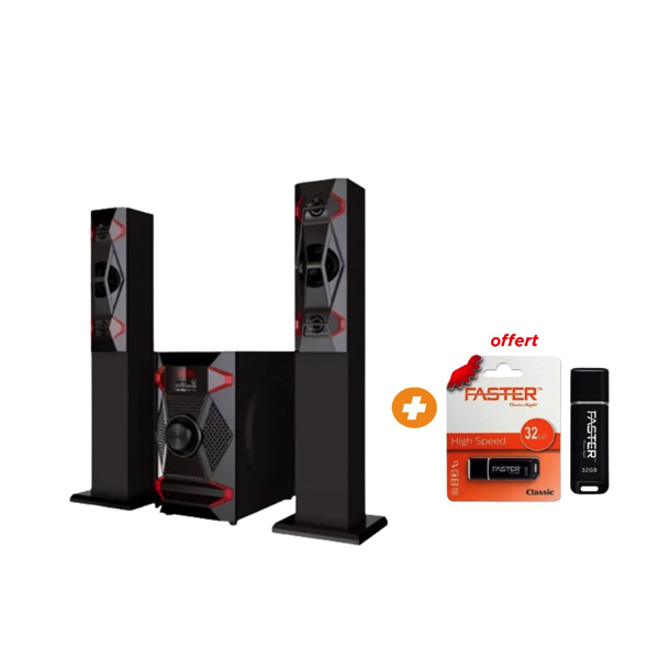 Mini Home Cinema DJACK - DJ-2102A - 100W - Bluetooth + Clé USB 32GB - Garantie: 01 mois