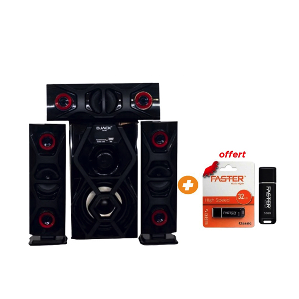 Haut parleur DJACK - AK1403 - 60W - USB + Clé USB 32GB - Garantie: 01 mois