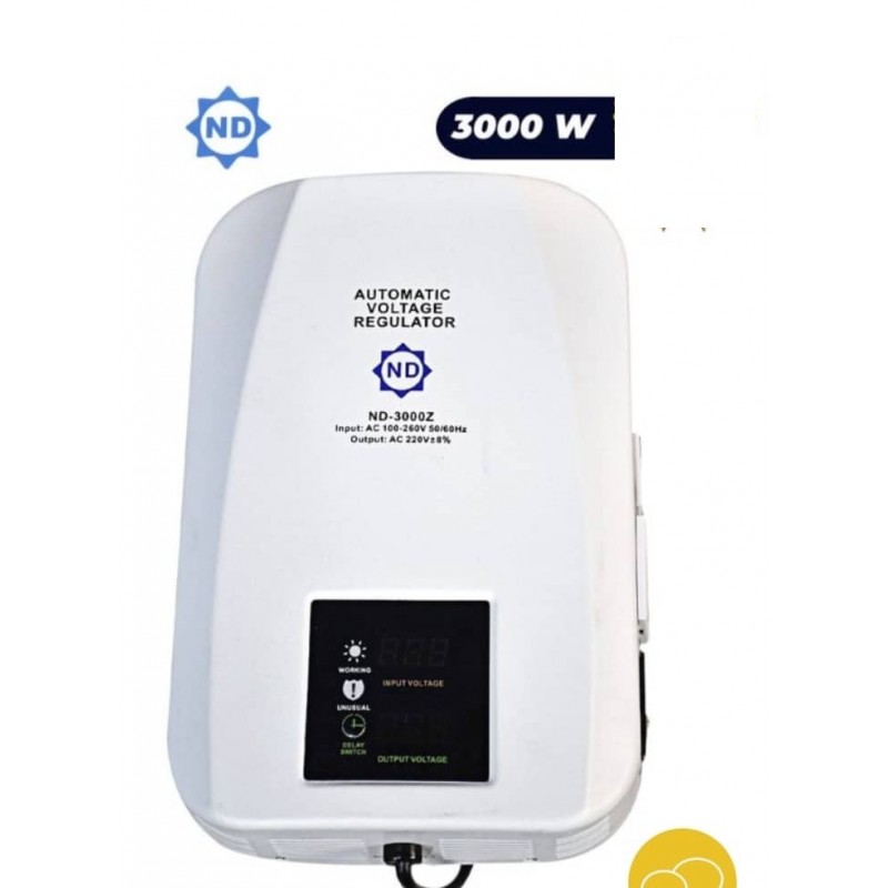 Régulateur de tension - Mural - N.D.E -ND-3000- 3000W 05 mois garantie