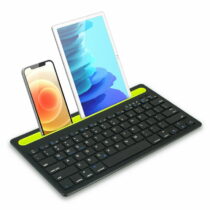 Clavier sans Fil Multidispositif Bluetooth, Rechargeable Clavier pour Windows/iOS/Android, Compact Clavier pour Smartphone iPhone iPad