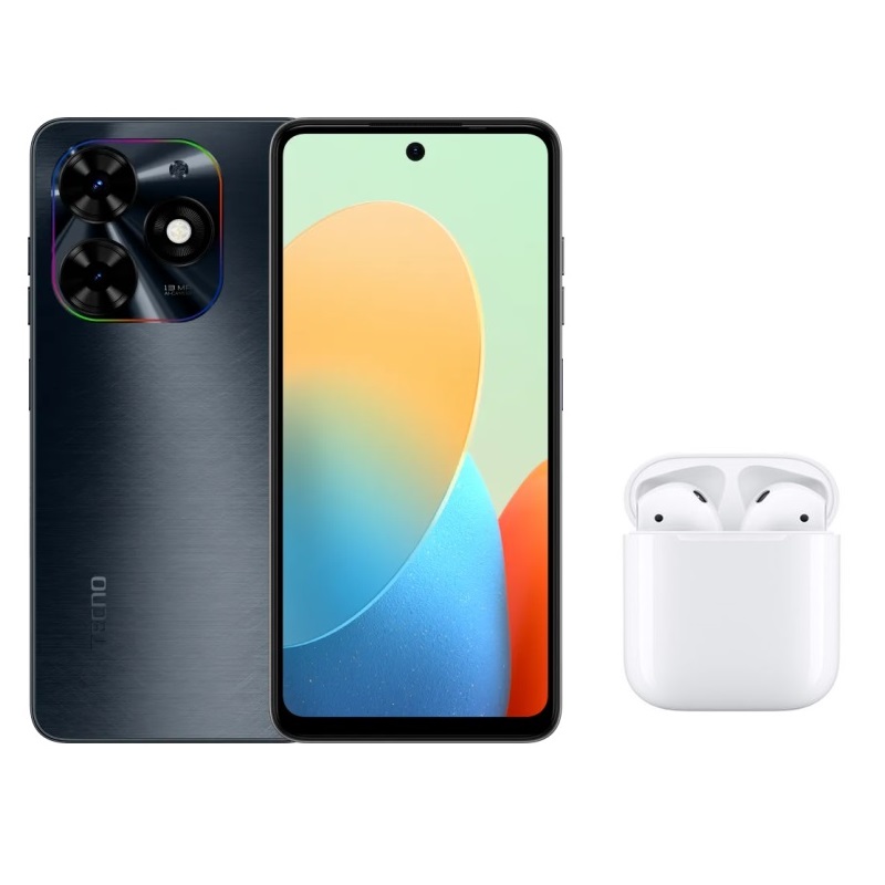 Tecno Pop 8 - 64 Go - 3Go RAM - 6.6" - 5000mAh - 13MP/8MP - Dual Nano SIM + Ecouteur Sans Fil