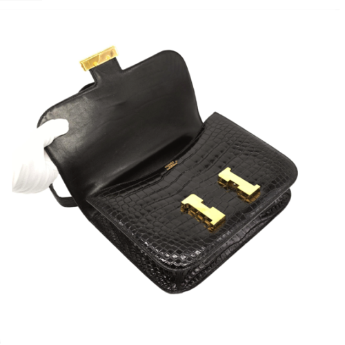 Petit Sac bandoulière Hermes Croco - Générique - Collection – Image 2