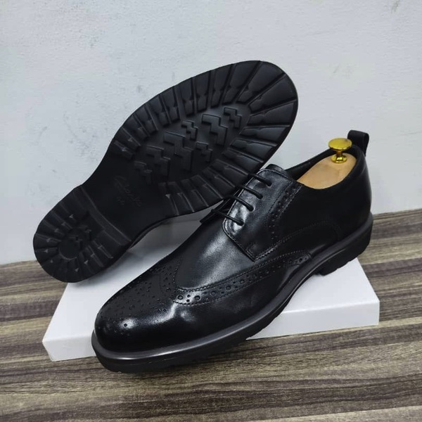 Derby homme en cuir noir
